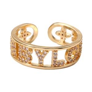 Elegant Geometric Multilayer CZ Open Ring